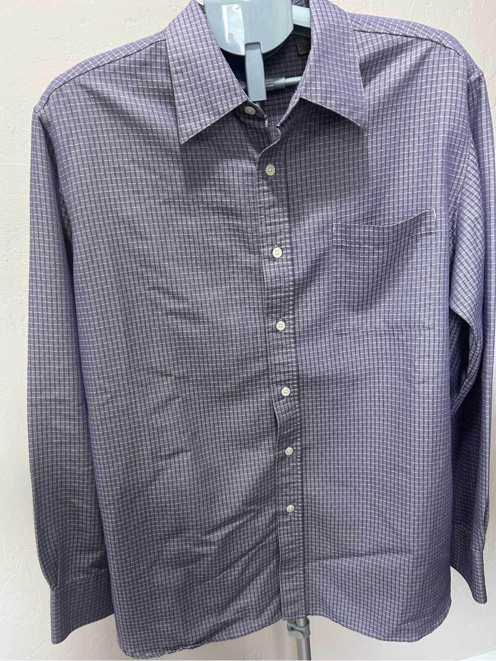 Axist Men's Purple Check Dress Shirt